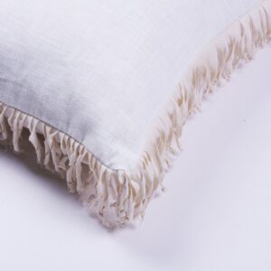 Knotted Fringe Textured Throw Pillow