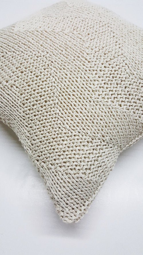 Natural Cotton Chevron Accent Pillow - Image 3