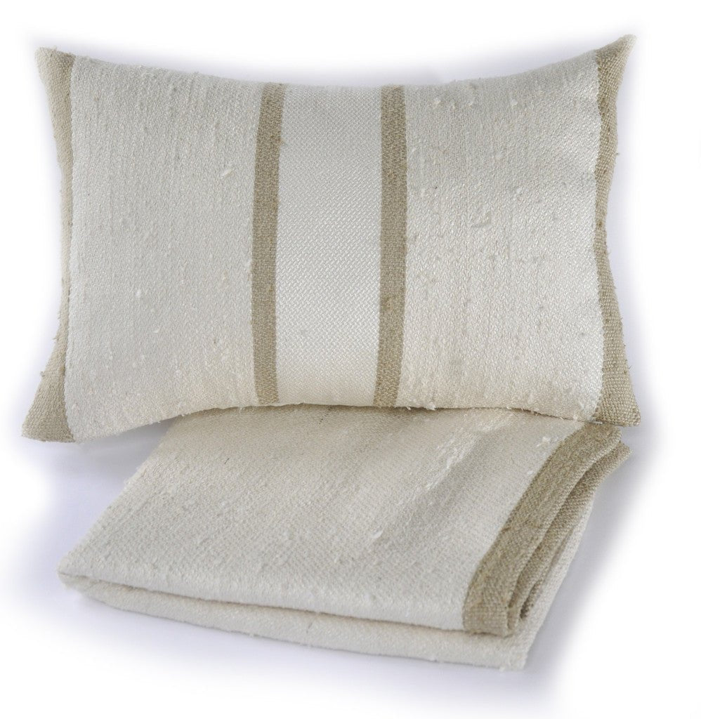 Natural Striped Linen Pillow - Image 2