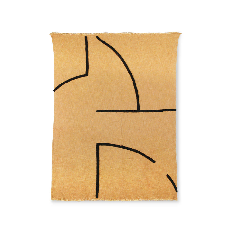 Soft woven throw blanket - ochre - Image 3